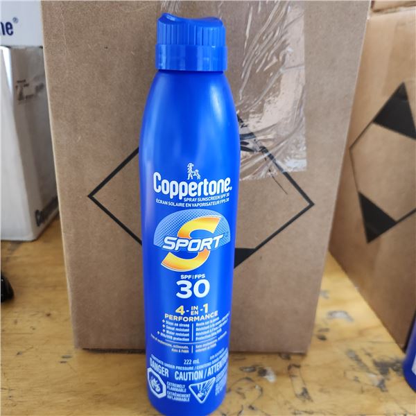 BOÎTE DE 12 ÉCRANS SOLAIRES EN AÉROSOL COPPERTONE FPS 30 222 ml