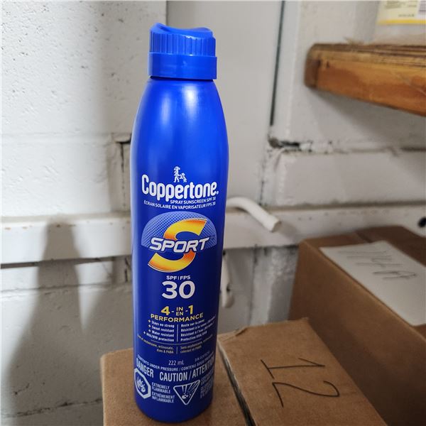 BOÎTE DE 12 ÉCRANS SOLAIRES EN AÉROSOL COPPERTONE FPS 30 222 ml