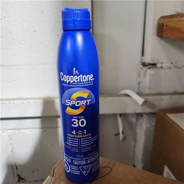 BOÎTE DE 12 ÉCRANS SOLAIRES EN AÉROSOL COPPERTONE FPS 30 222 ml