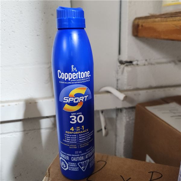 BOÎTE DE 12 ÉCRANS SOLAIRES EN AÉROSOL COPPERTONE FPS 30 222 ml