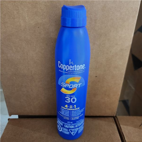 BOÎTE DE 12 ÉCRANS SOLAIRES EN AÉROSOL COPPERTONE FPS 30 222 ml