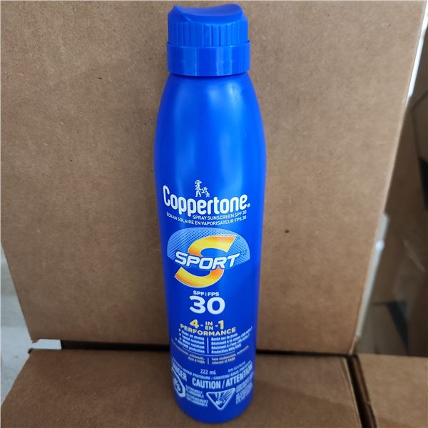 BOÎTE DE 12 ÉCRANS SOLAIRES EN AÉROSOL COPPERTONE FPS 30 222 ml
