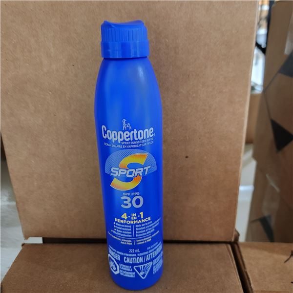 BOÎTE DE 12 ÉCRANS SOLAIRES EN AÉROSOL COPPERTONE FPS 30 222 ml