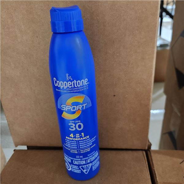 BOÎTE DE 12 ÉCRANS SOLAIRES EN AÉROSOL COPPERTONE FPS 30 222 ml