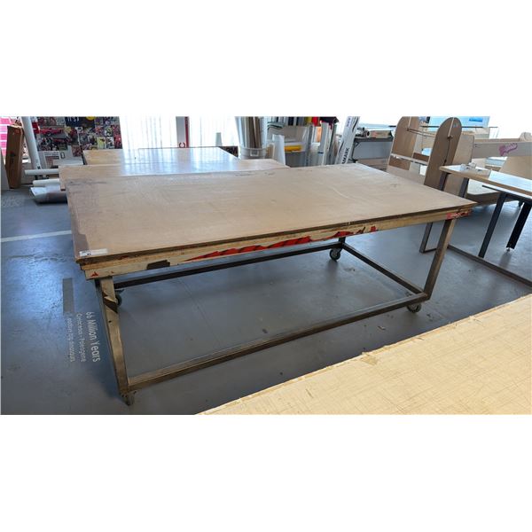 MOBILE WORK/CUTTING TABLE - APPROX.97" X 49" X 38" HIGH