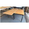 Image 1 : 2 MOBILE WORK TABLES - APPROX. 92" X 32" X 29 1/2" HIGH AND 66" X 32" X 29 1/2" HIGH