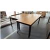 Image 2 : 2 MOBILE WORK TABLES - APPROX. 92" X 32" X 29 1/2" HIGH AND 66" X 32" X 29 1/2" HIGH