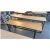 Image 1 : 2 WORK TABLES - APPROX. 90" X 18" X 37" HIGH AND 78" X 25" X 30 1/2" HIGH