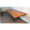 Image 2 : 2 1/2" THICK SOLID PINE TOP RECTANGULAR TABLE WITH BLACK METAL BASE