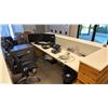 Image 2 : NATURAL WOOD WITH WHITE QUARTZ TOP RECEPTION COUNTER, OFFICE CHAIR, FILING CABINET, (2) ACER