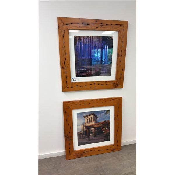 PAIR SOLID PINE PICTURE FRAMES - APPROX. 36" X 36"