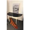 Image 4 : GROUP OF ASSORTED ITEMS - TOWER HEATER, BISSELL VACUUM, WHITE & BLACK HALL TABLE, (2) METAL