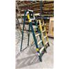Image 1 : 2 FIBERGLASS & ALUMINIUM STEP LADDERS - GREEN SHOP PRO 6FT AND YELLOW WERNER 5FT