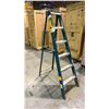 Image 2 : 2 FIBERGLASS & ALUMINIUM STEP LADDERS - GREEN SHOP PRO 6FT AND YELLOW WERNER 5FT