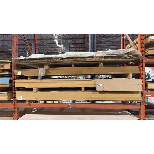 4 PARTIAL PALLETS OF ASSORTED MDF - APPROX. 25PCS. 4FT X 8FT SHEETS