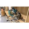 Image 2 : MAKITA MODEL LS1019L 10" SLIDING COMPOUND MITRE SAW WITH APPROX. 15FT WORK BENCH