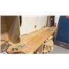 Image 3 : MAKITA MODEL LS1019L 10" SLIDING COMPOUND MITRE SAW WITH APPROX. 15FT WORK BENCH