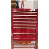 Image 1 : 7 DRAWER TOOL CABINET (RED) WITH CONTENTS - ASSORTED SOCKETS, AUGER BITS, ALLEN KEYS AND MORE