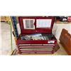 Image 1 : 6 DRAWER TOOL BOX (RED) WITH CONTENTS - LARGE ASSORTMENT OF DRILL BITS