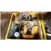 Image 4 : GROUP OF (3) MILK CRATES OF ASSORTED HAND TOOLS, SHOP SUPPLIES AND HARDWARE
