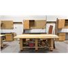 Image 1 : WOOD SHOP WORK STATION - WORK BENCH WITH WALL MOUNT CABINET AND  WORK TABLE