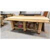 Image 2 : WOOD SHOP WORK STATION - WORK BENCH WITH WALL MOUNT CABINET AND  WORK TABLE