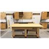 Image 1 : WOOD SHOP WORK STATION - WORK BENCH WITH WALL MOUNT CABINET AND  WORK TABLE