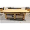 Image 2 : WOOD SHOP WORK STATION - WORK BENCH WITH WALL MOUNT CABINET AND  WORK TABLE