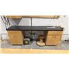 Image 3 : WOOD SHOP WORK STATION - WORK BENCH WITH WALL MOUNT CABINET AND  WORK TABLE