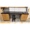 Image 3 : WOOD SHOP WORK STATION - WORK BENCH WITH WALL MOUNT CABINET AND  WORK TABLE