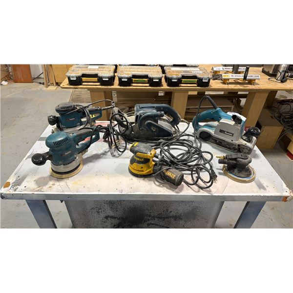GROUP OF (6) ASSORTED POWER SANDING TOOLS - MAKITA, BOSCH, DEWALT