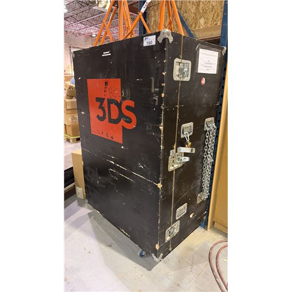 LARGE (BLACK) MOBILE TRANSPORT CABINET AND CONTENTS - FILLED WITH ASSORTED TOOLS/HARDWARE/FASTENERS