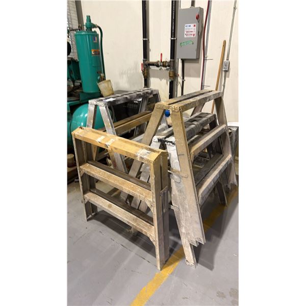 GROUP OF (8) ALUMINIUM SAW HORSES