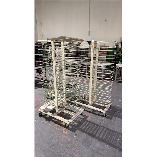 GROUP OF (3) PAINT BOOTH MOBILE DRYING RACKS (WHITE)