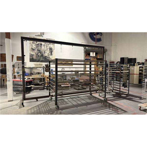 GROUP OF (4) PAINT BOOTH MOBILE DRYING RACKS