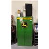 Image 1 : METAL 2 DOOR JOHN DEERE STORAGE CABINET AND CONTENTS