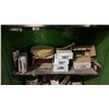 Image 4 : METAL 2 DOOR JOHN DEERE STORAGE CABINET AND CONTENTS