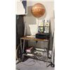 Image 1 : PLYWOOD TOP WITH METAL FRAME WORK TABLE AND CONTENTS