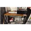 Image 2 : PLYWOOD TOP WITH METAL FRAME WORK TABLE AND CONTENTS