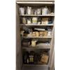 Image 3 : GROUP OF (6) METAL 2 DOOR STORAGE CABINETS WITH CONTENTS - ASSORTED PAINT, SHOP SUPPLIES,