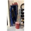 Image 8 : GROUP OF (6) METAL 2 DOOR STORAGE CABINETS WITH CONTENTS - ASSORTED PAINT, SHOP SUPPLIES,