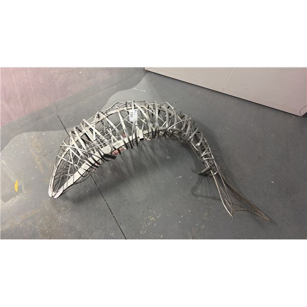 CUSTOM MADE METAL ART SALMON - APPROX. 4FT