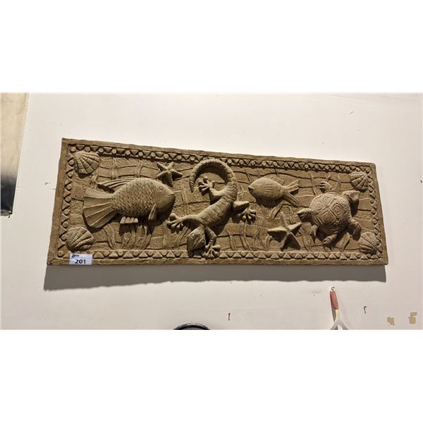 OCEAN AQUATIC SCENE CUSTOM MADE (FIBREGLASS) WALL ART PIECE - APPROX. 5FT X 2FT