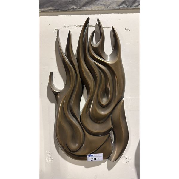 CUSTOM MADE FLAMING BRONZE COLOR FINISH (ACRYLIC) WALL ART  - APPROX. 3FT X 1 1/2FT