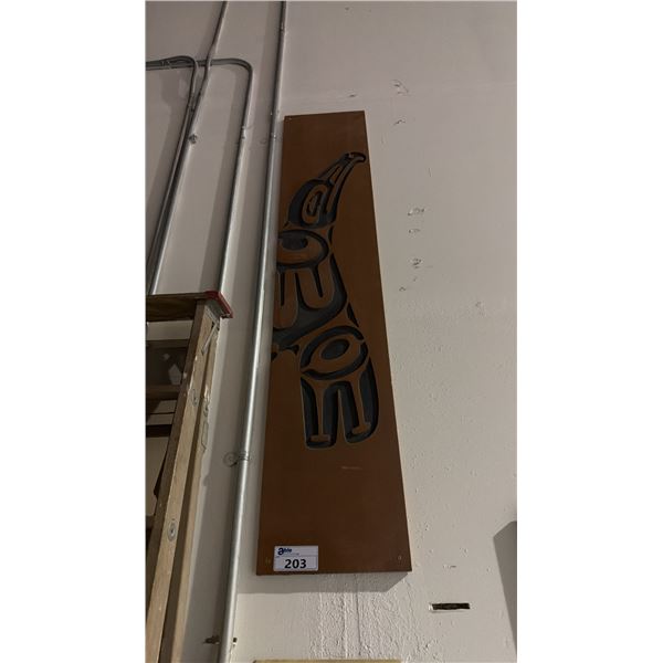 WEST COAST FIRST NATIONS MOTIF MDF WALL ART PANEL - APPROX, 6FT X 1FT