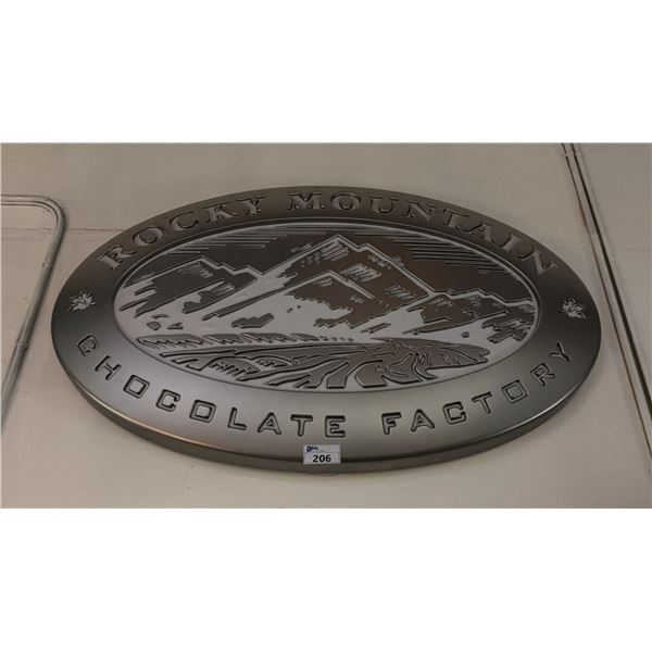 ROCKY MOUNTAIN CHOCOLATE FACTORY (ACRYLIC) OVAL SIGN - APPROX.5FT X 3 1/2FT