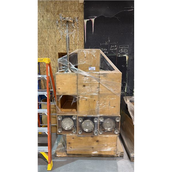 PALLET OF APPROX. 14 LARGE 32" METAL CANDELABRAS