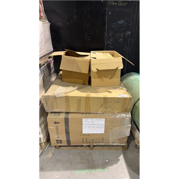 PALLET OF CHRISTMAS TREES AND WREATHS
