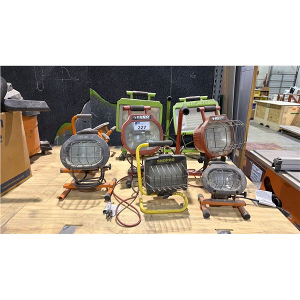 GROUP OF WORK LIGHTS - (3) DOUBLE LIGHTS AND (3) SINGLES