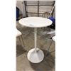 Image 2 : SMALL ROUND WHITE BAR HEIGHT TABLE WITH 2 CHAIRS